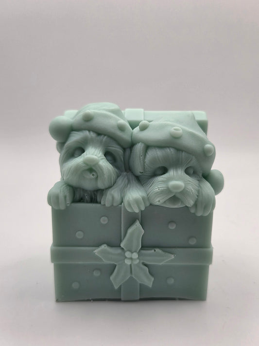 Hondjes in een kerstdoosje