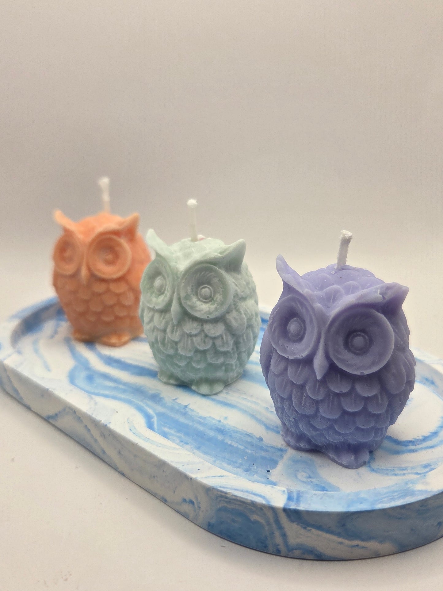 3 uiltjes op een blauwe onderlegger