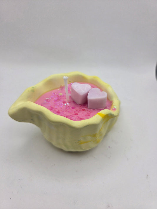 Gele schelp met lavendelgeur