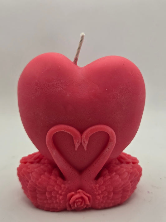 Rood hartje met zwanen